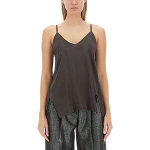 ALYSI Asymmetrical Hem Camisole Top Women BROWN T-Shirts & Tops